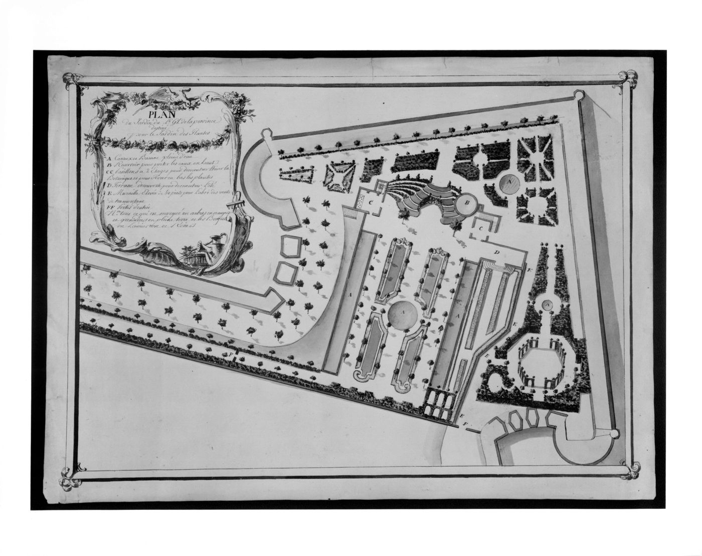 Detail for a proposed garden within the fortifications at Perpignan
