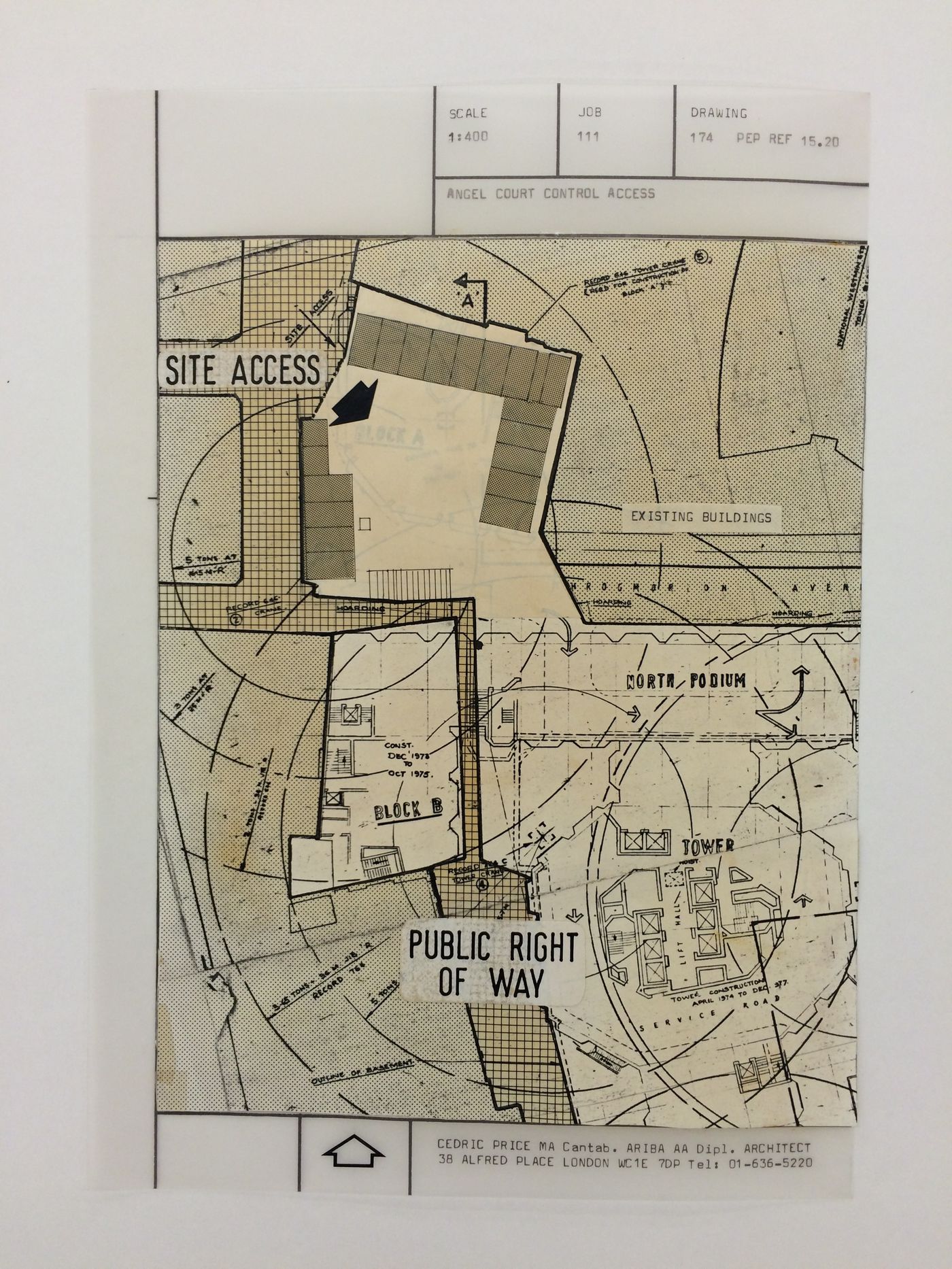 McAppy: site plan showing Angel Court control access