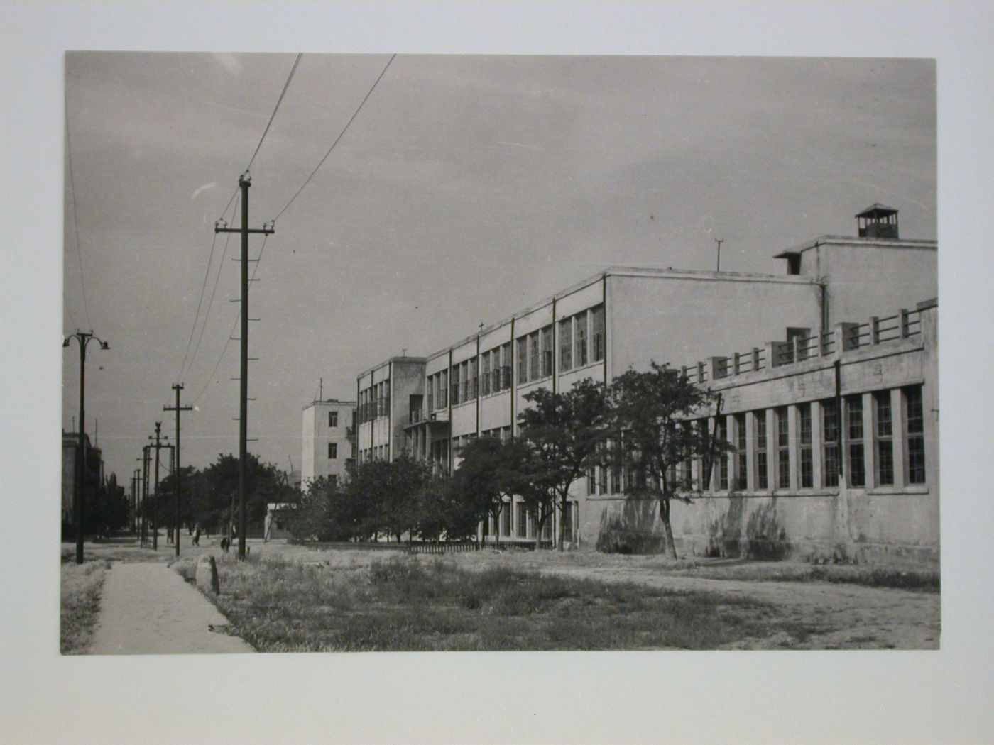 Exterior view of Trade School No 5, Montin settlement, Baku, Soviet Union (now in Azerbaijan)