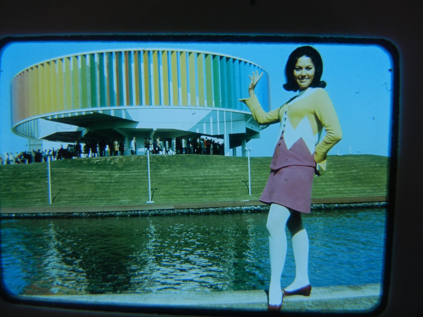View of an hostess at the Kaleidoscope, Expo 67, Montréal, Québec