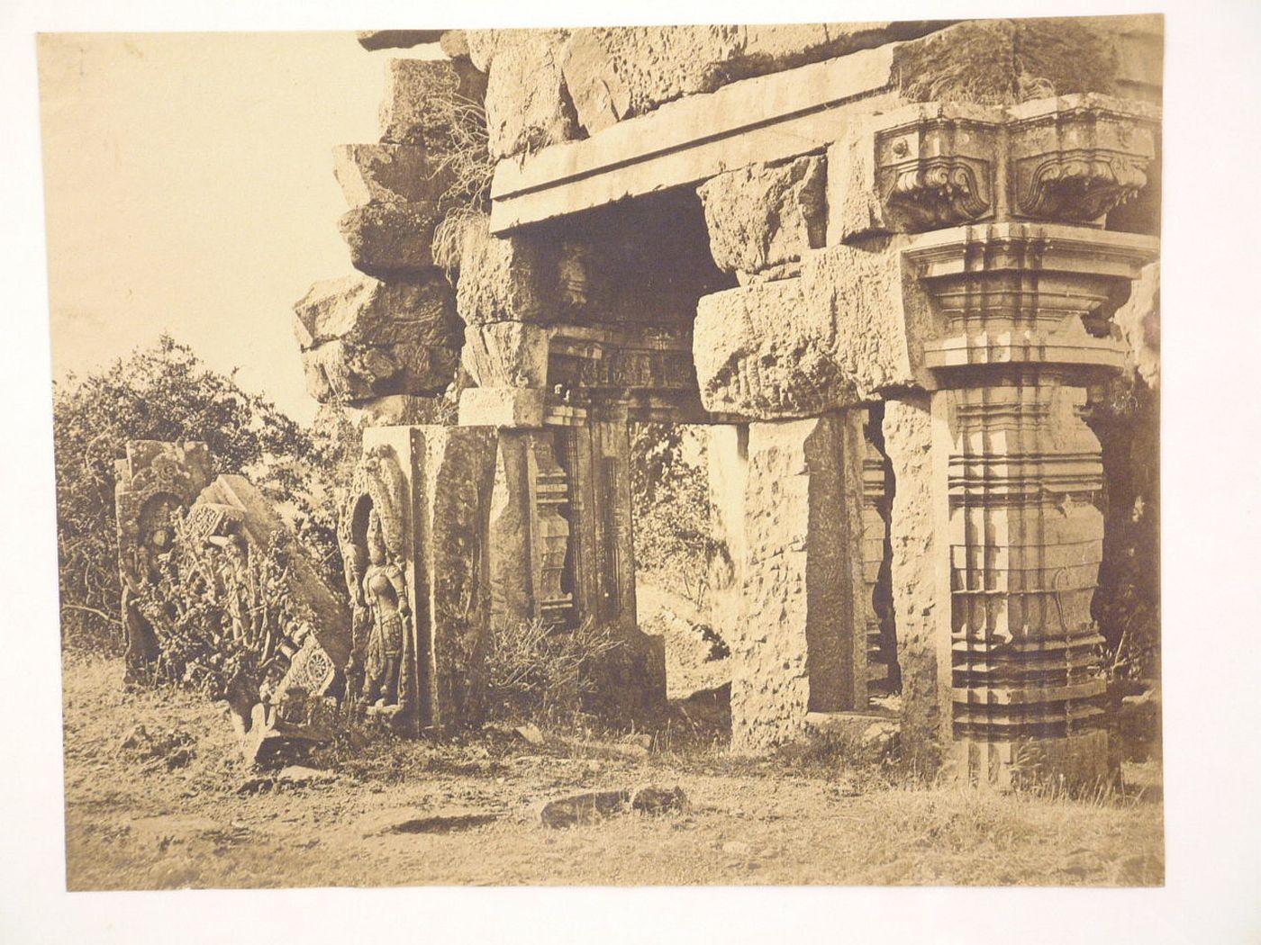 Partial view of a unidentified temple, Halebid, India