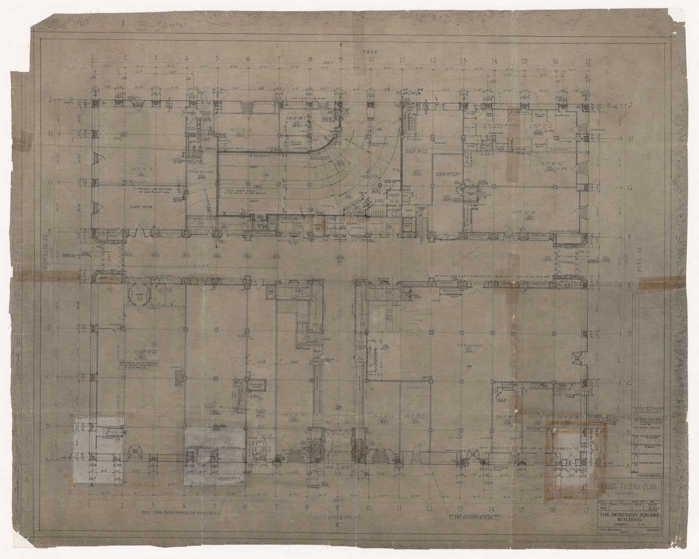 First floor plan for Dominion Square Building, Montreal, Québec