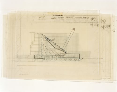 Questioning Pictures: Photograph of diagram of interior environment controls for the History Faculty Building by James Stirling, 1963-1967