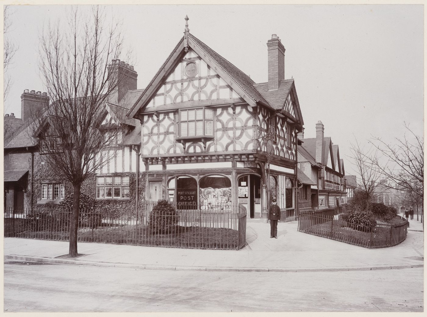 Exterior view of village post office from street, Port Sunlight, England, United Kindgom