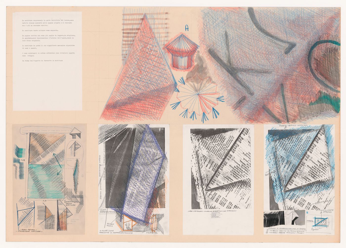 Presentation drawings for Architecttura di carta [Paper architecture]