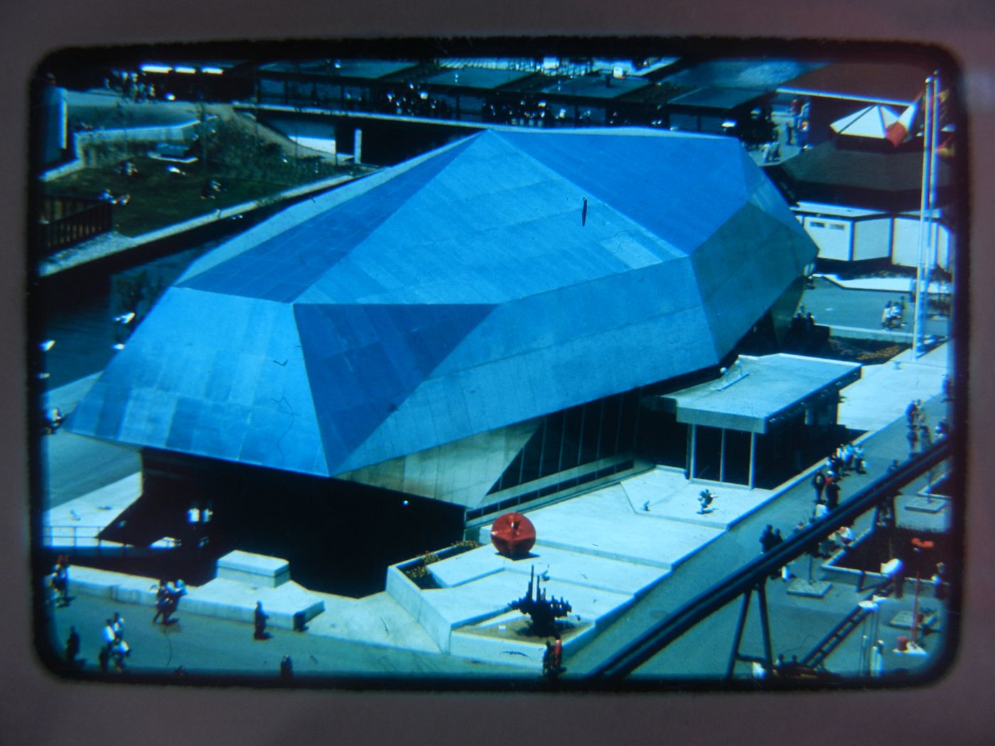 Aerial view of the European Communities Pavilion, Expo 67, Montréal, Québec