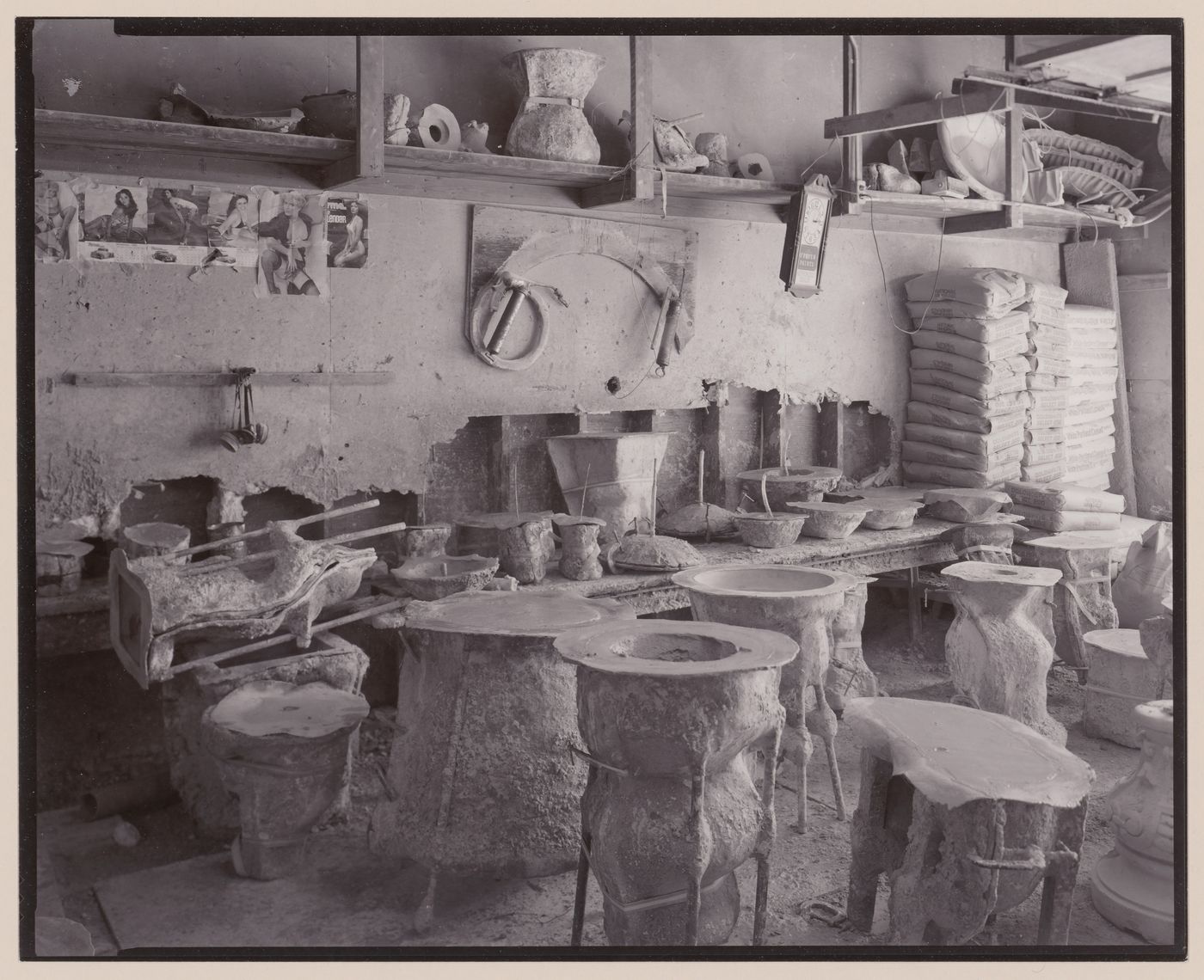 Silvestieri company workshop with standing molds, San Francisco, California
