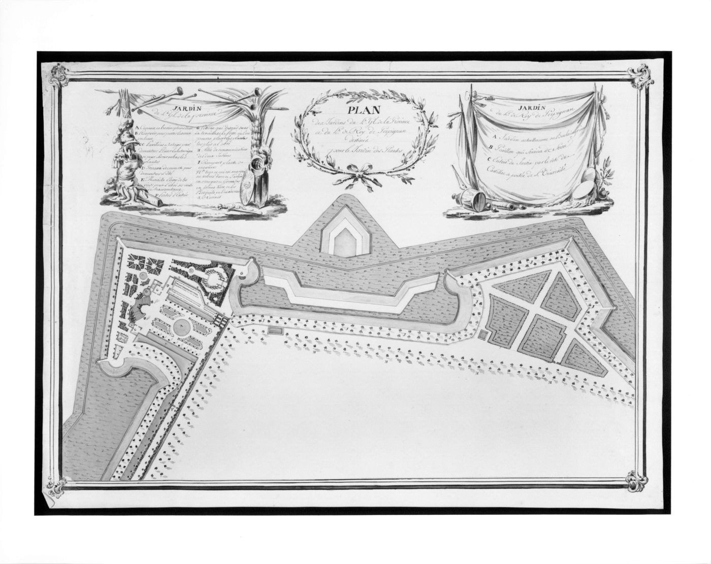 Plan for a garden within the fortifications at Perpignan