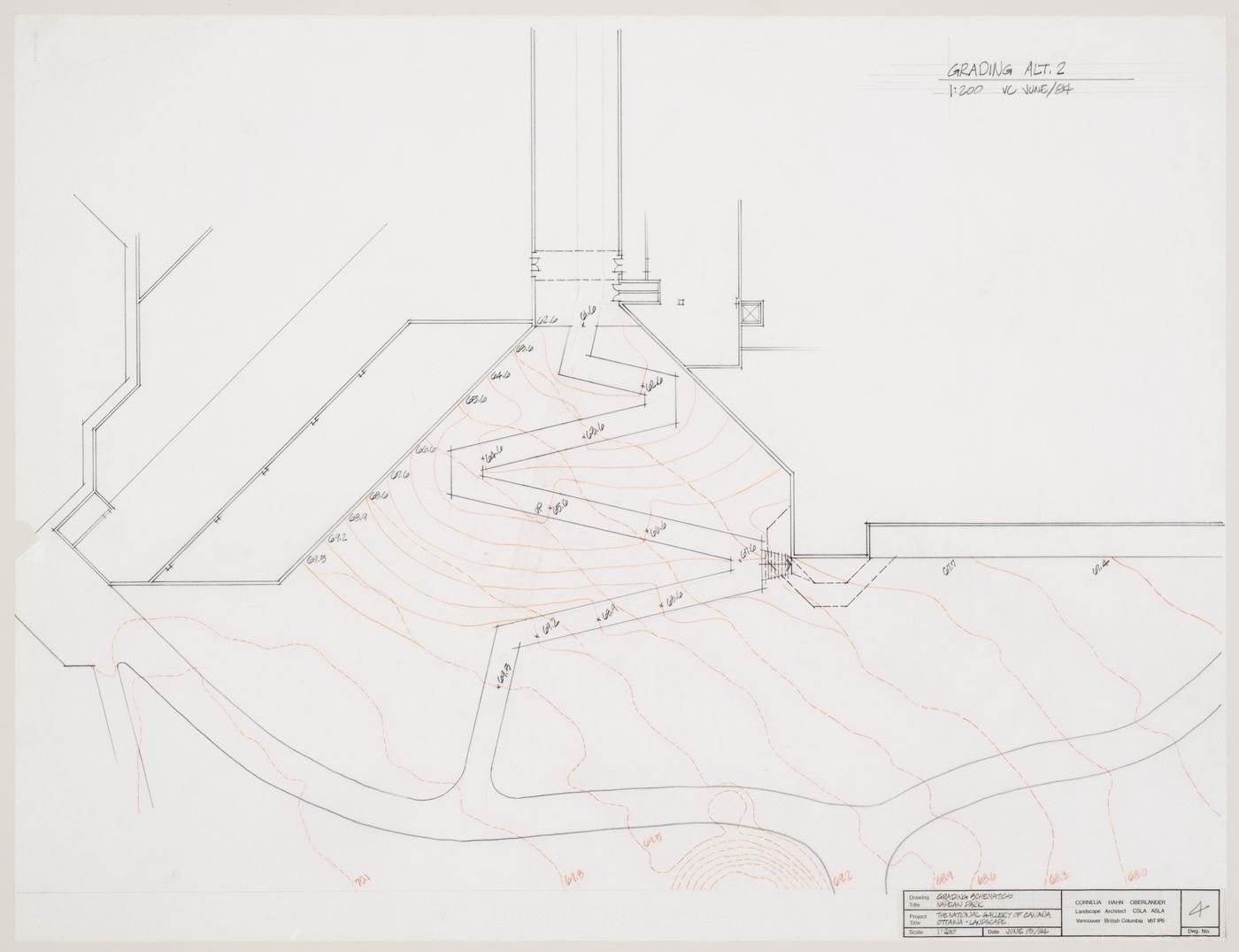 Grading schematic, National Gallery of Canada, Ottawa, Ontario