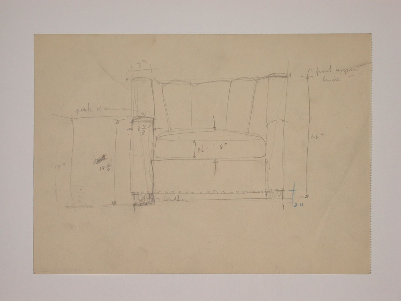 Various documents and drawings including furniture design and office renovation: File G 701