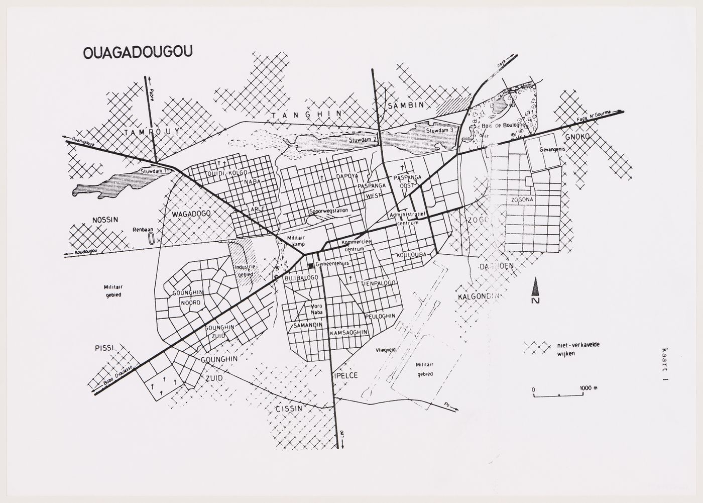 Plan of Ouagadougou and its suburbs, Burkina Faso