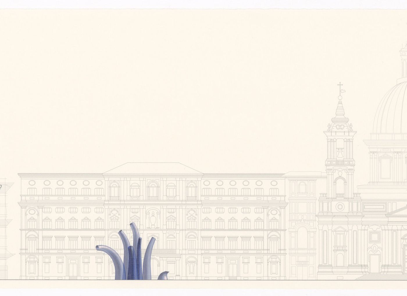 Drawing for Bath, Karl: An Architectural Narrative, Rome, Italy