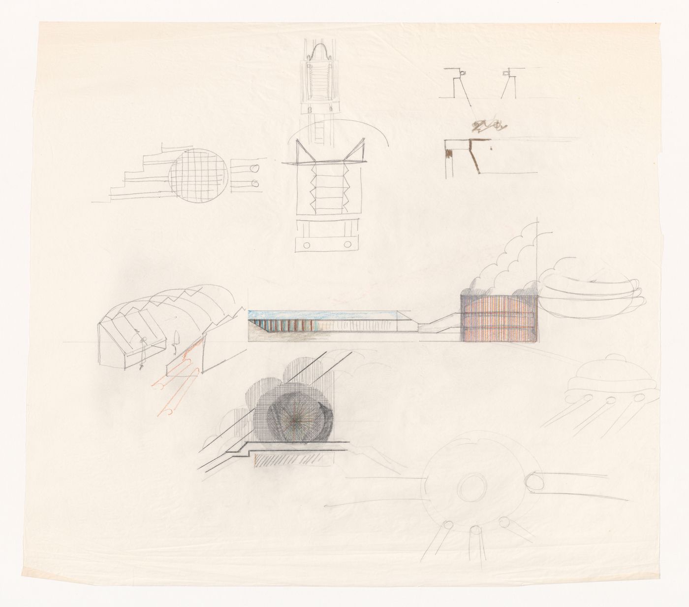 Sketches for Fortezza da Basso, National Centre for Arts and Crafts, Florence, Italy