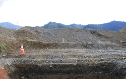 The thick black line is a paleotsunami deposit, Onagawa