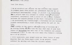 Letter from Gordon Matta Clark to Dick Brown. 20 November 1977.