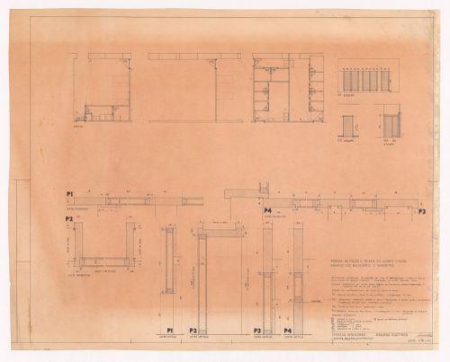 Interior door details and electric layout for Fábrica de Fiação e Tecidos do Jacinto, Portugal