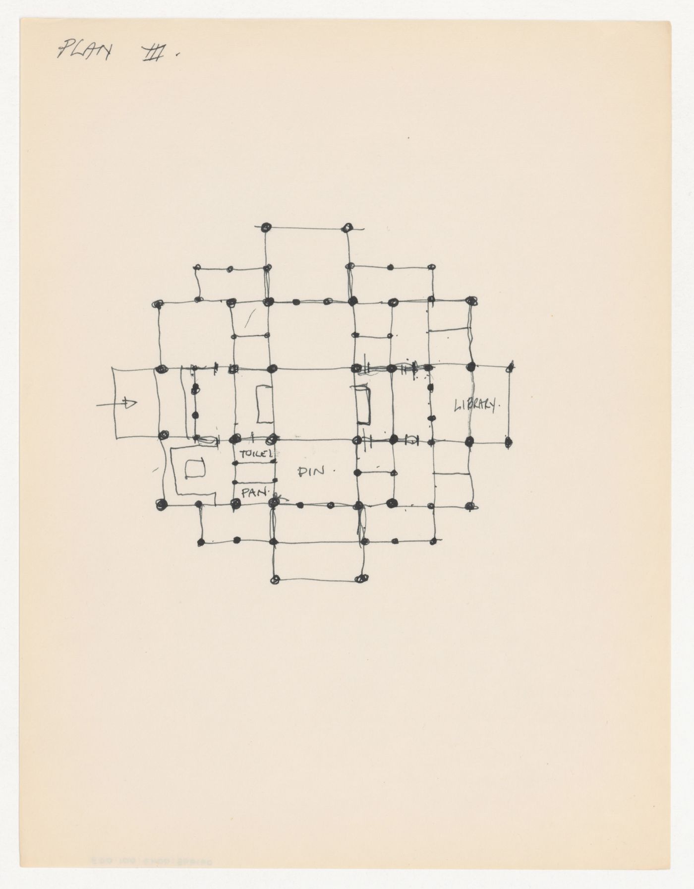 Sketch plan with annotations for Texas House 1