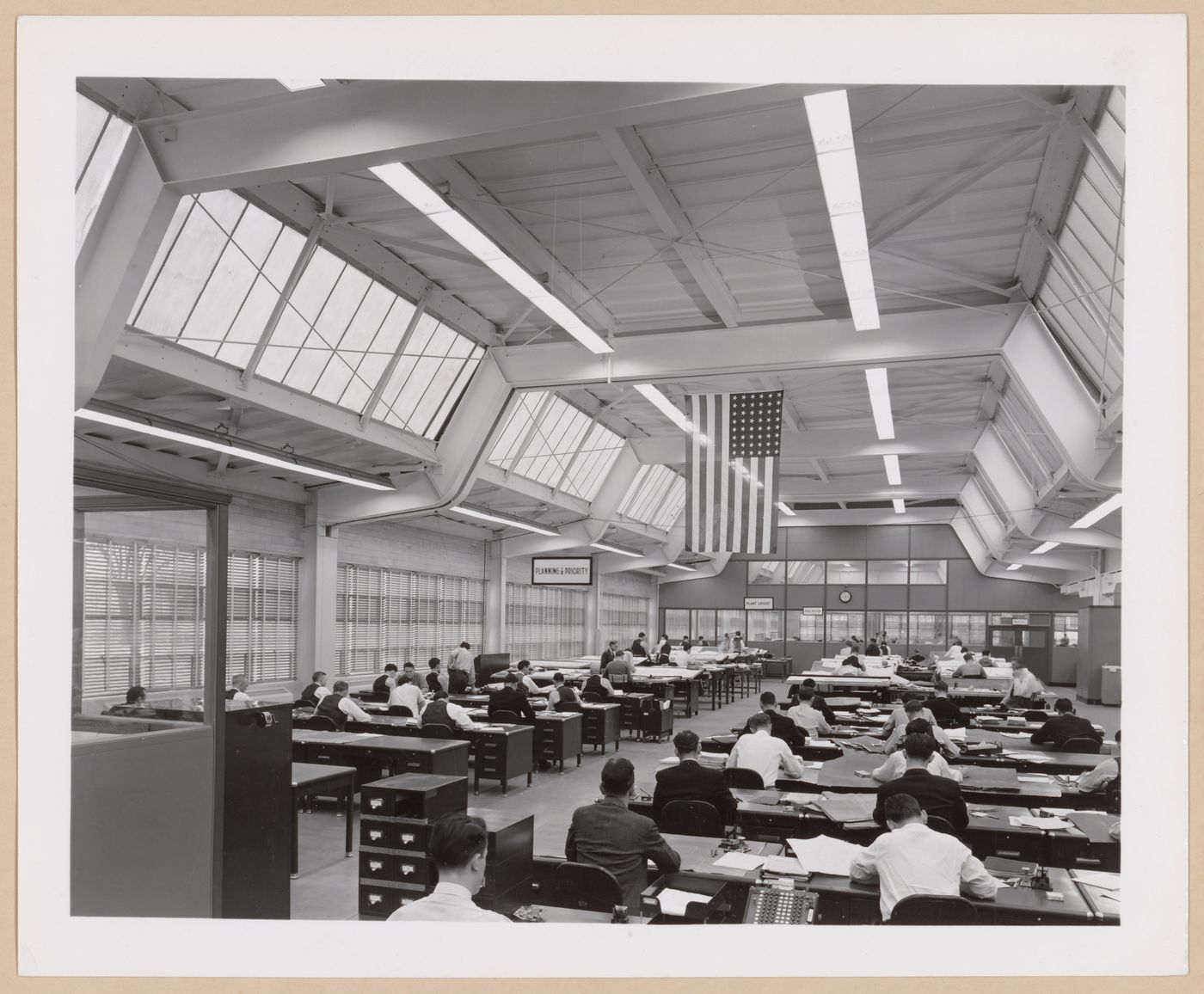 Interior view of the Engineering Building, Curtiss-Wright Corporation Airplane division Assembly Plant, Columbus, Ohio