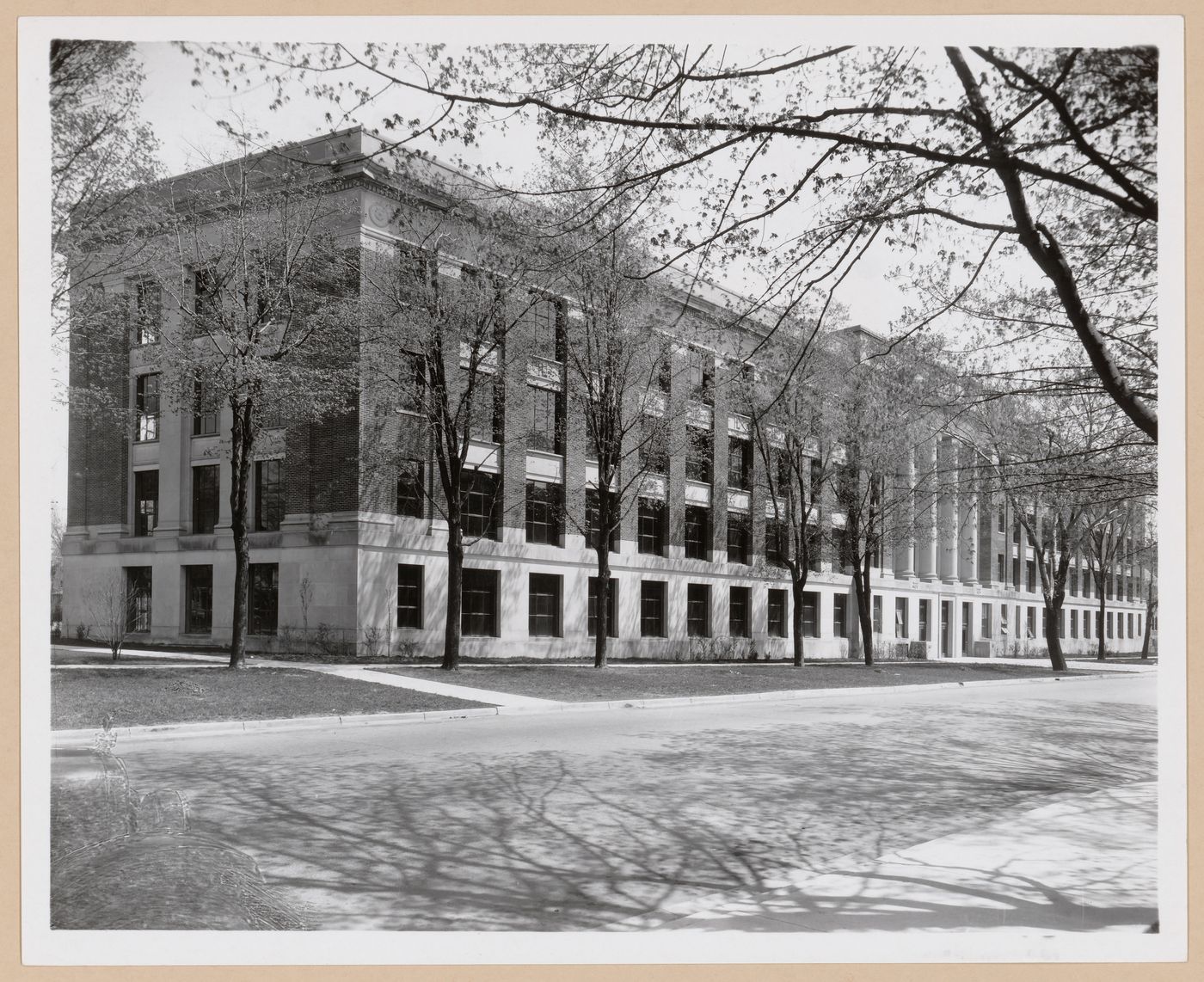 View of the principal and lateral façades of the Medical Building (now the East Medical Building), University of Michigan, Ann Arbor, Michigan