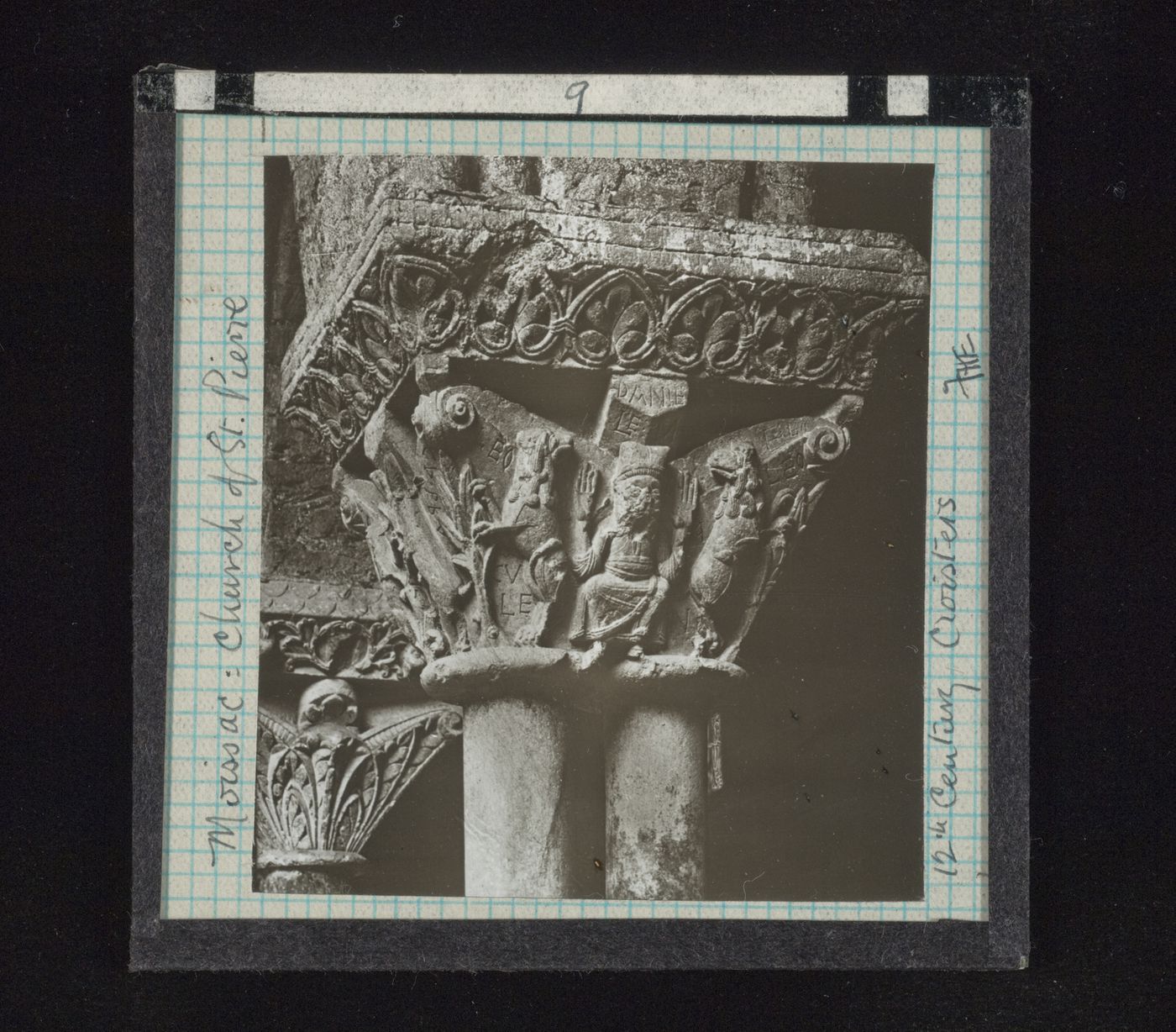 View of capital in cloister of Saint-Pierre Abbey, Moissac, Tarn-et-Garonne, France