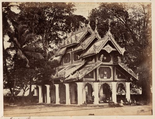 View of an entrance gateway, Shwedagon Pagoda, Rangoon (now Yangon), Burma (now Myanmar)