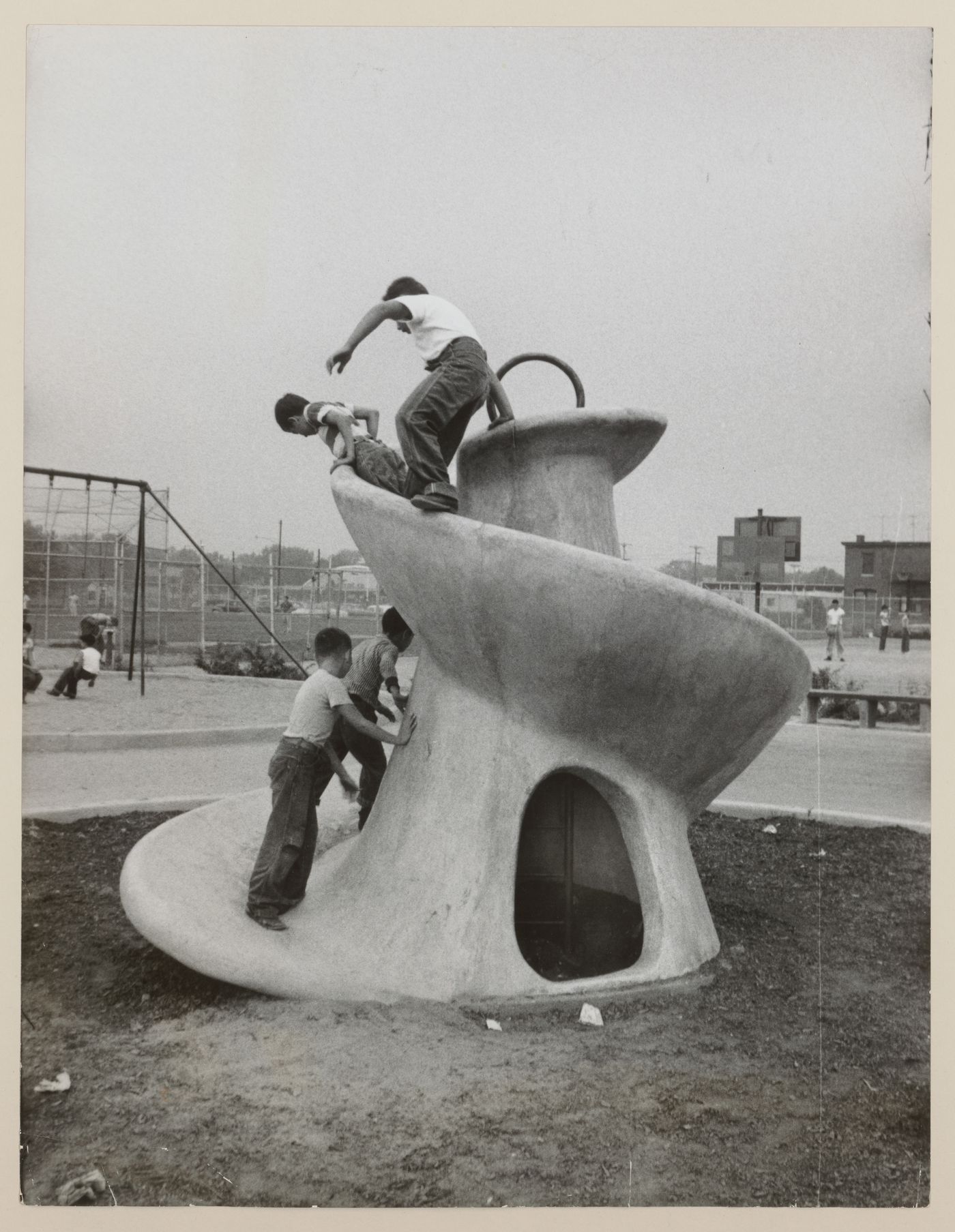 View of children playing in recreational area, 18th and Bigler Streets, Philadelphia, Pennsylvania