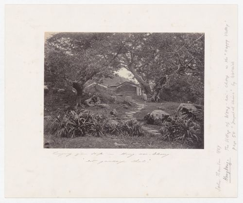 View of a garden walk leading to Wong-Nei-Chong village, Happy Valley, Hong Kong (now Hong Kong, China)