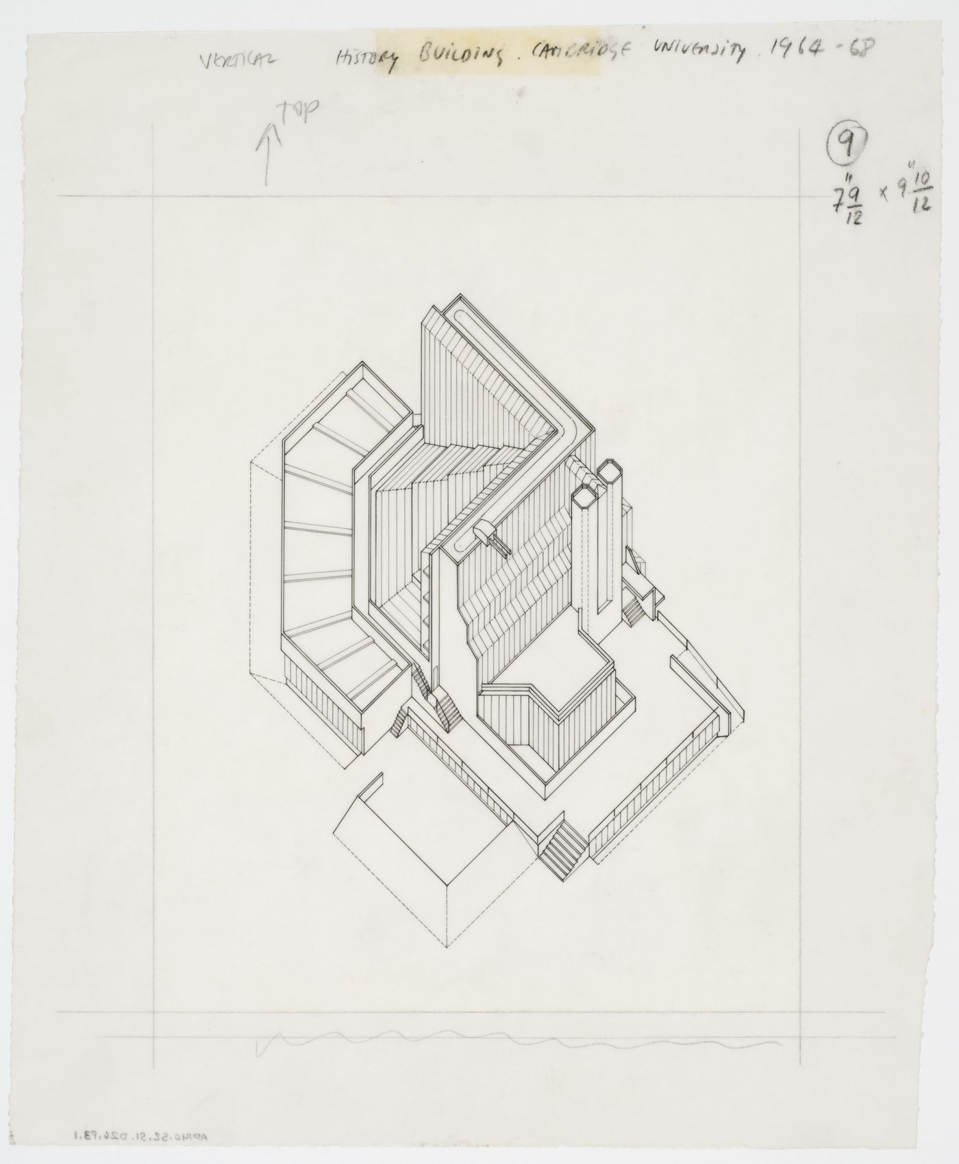 Axonometric for History Faculty Building, University of Cambridge, Cambridge, England