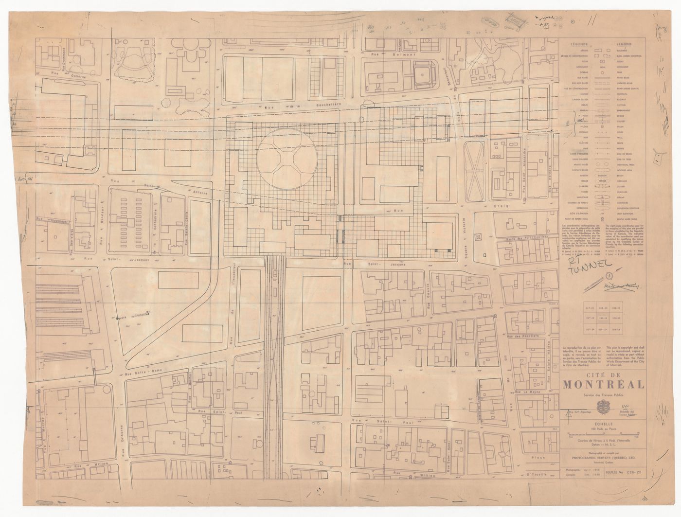 Site plan for Central Area Circulation, Montreal