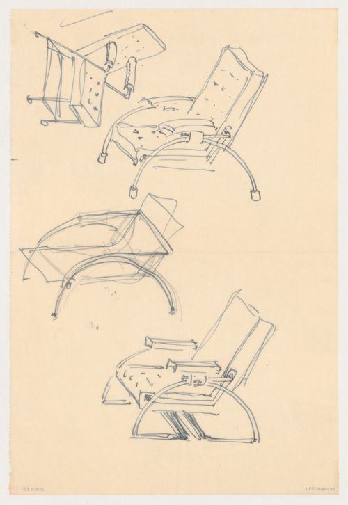 Sketch perspectives for chairs, possibly for Metz & Co., Amsterdam, Netherlands