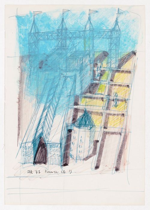 Perspective sketch for Centro Direzionale, Florence