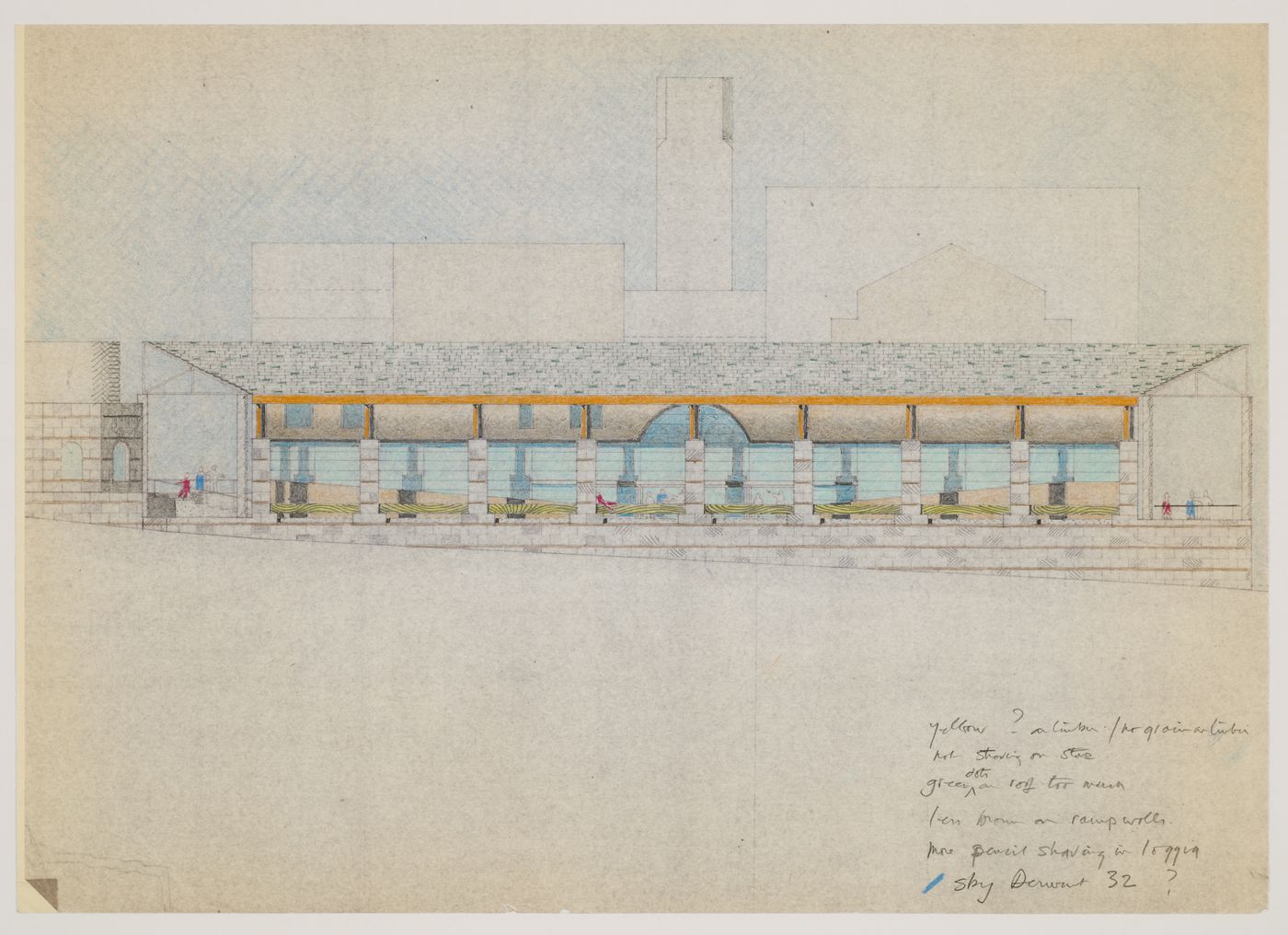 Center for Theatre Arts, Cornell University, Ithaca, New York: sectional elevation