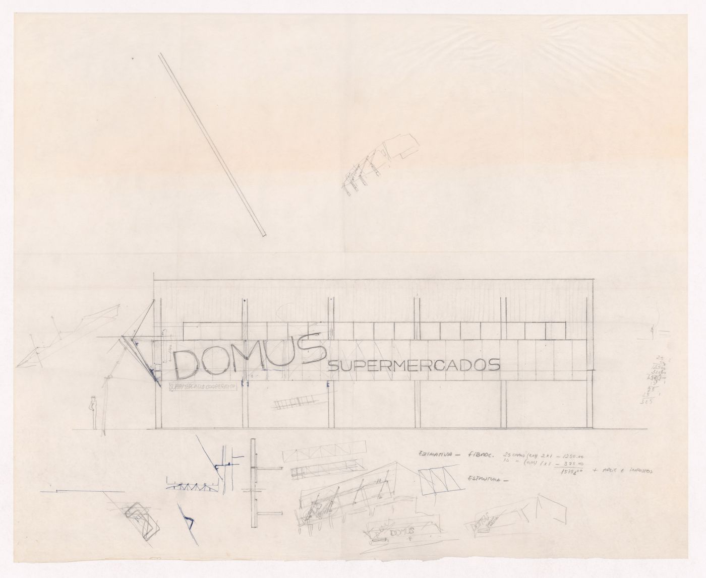 Sketch elevations for Cooperativa Unicoope Domus/Pasteleira, Porto, Portugal