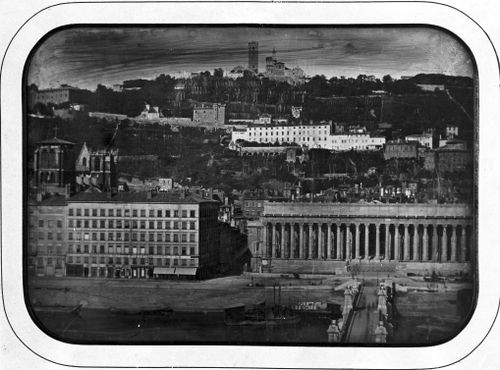 View across the Saône river showing the Palais de Justice, Lyon, France