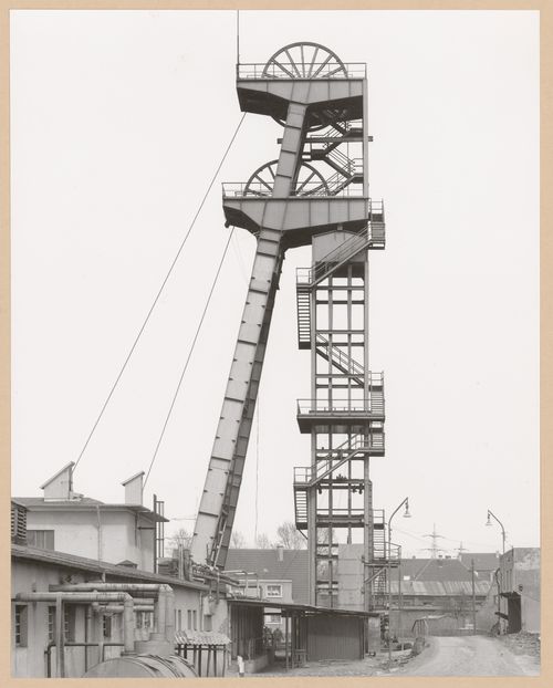 View of a minehead of Zeche Eiberg, Essen, Germany