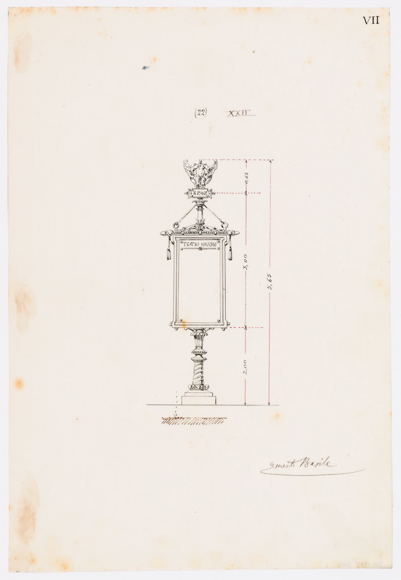 Teatro Massimo, Palermo, Italy: design for a signpost