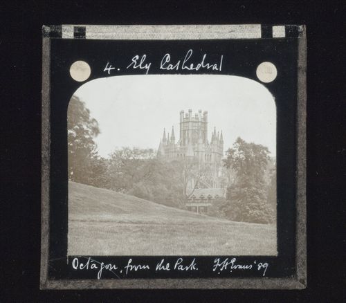 View of the Octagon of Ely Cathedral from the park, Ely, Cambridgeshire, England