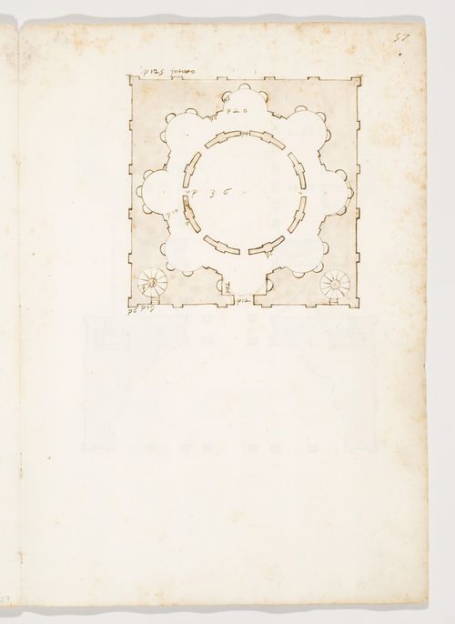 Plan of an unidentified square tomb on the Via Latina, Rome