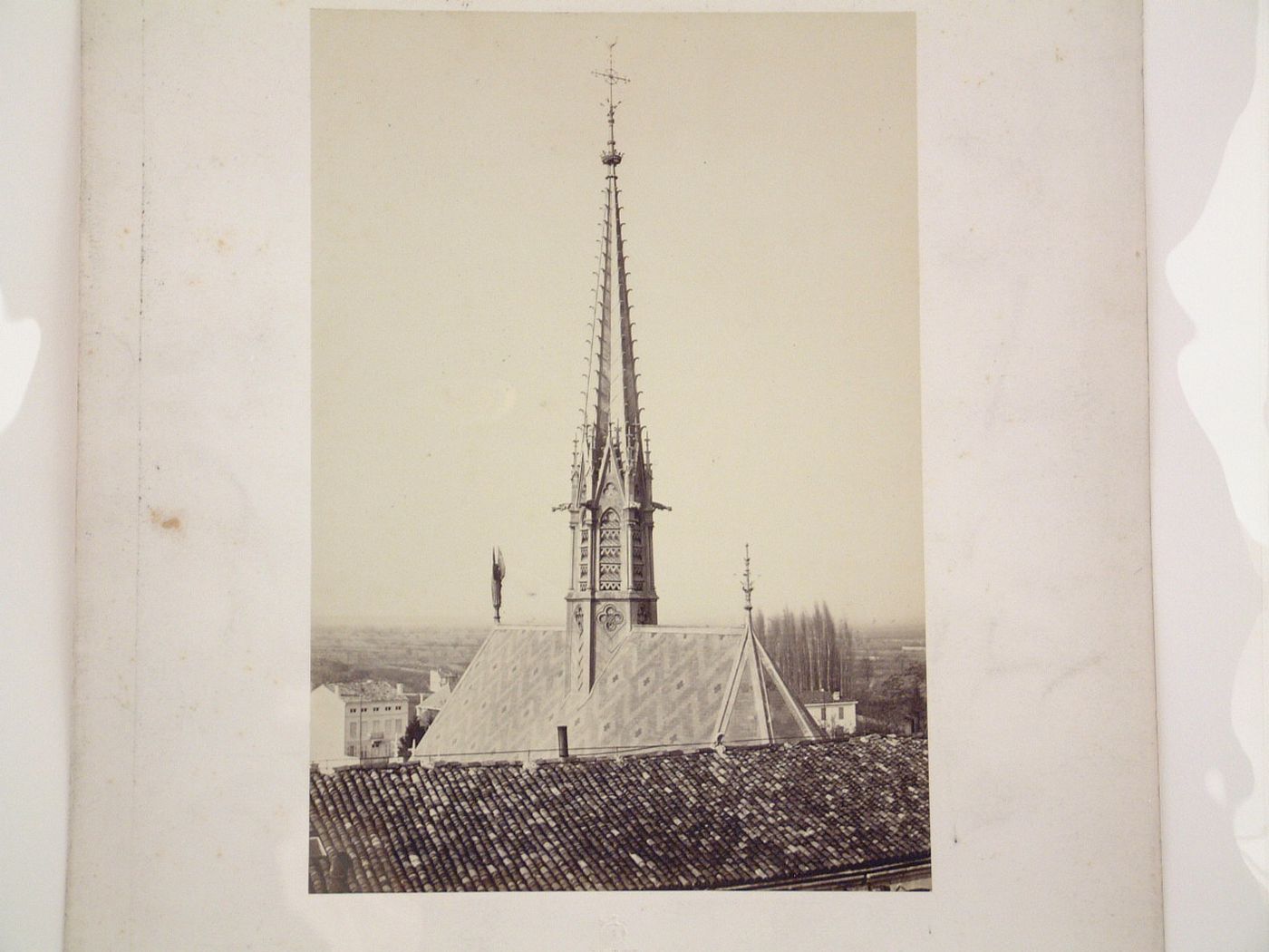View of gothic spire, France ?