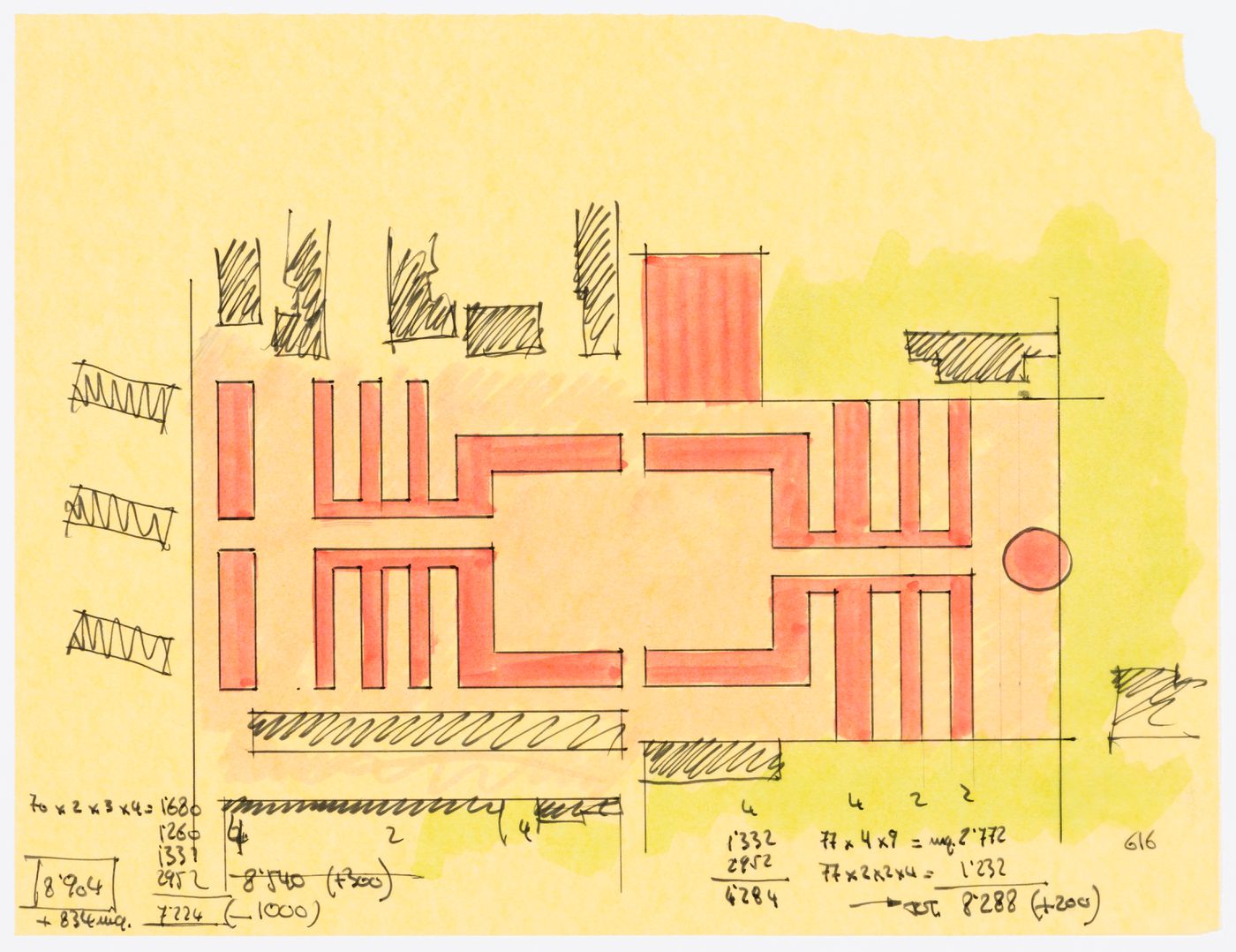 Project for redevelopment of the Campo di Marte area of La Giudecca, Venice, Italy: sketch plan