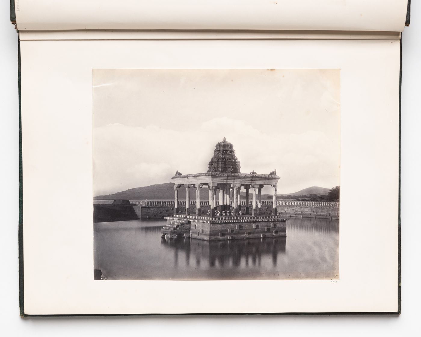 View of a mandapam on the a water tank, Madura (now Madurai), India