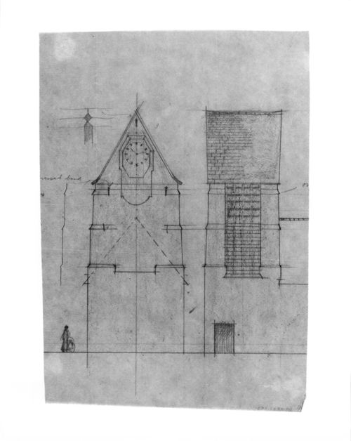 Design for Memorial ClockTower - front & side elevations