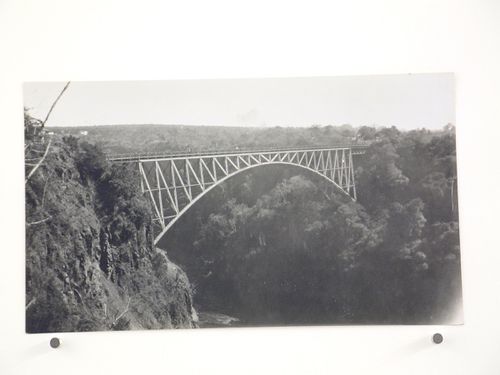 View of the Victoria Falls Bridge before reconstruction, Zambezi River, crossing the border between Victoria Falls, Zimbabwe and Livingstone, Zambia