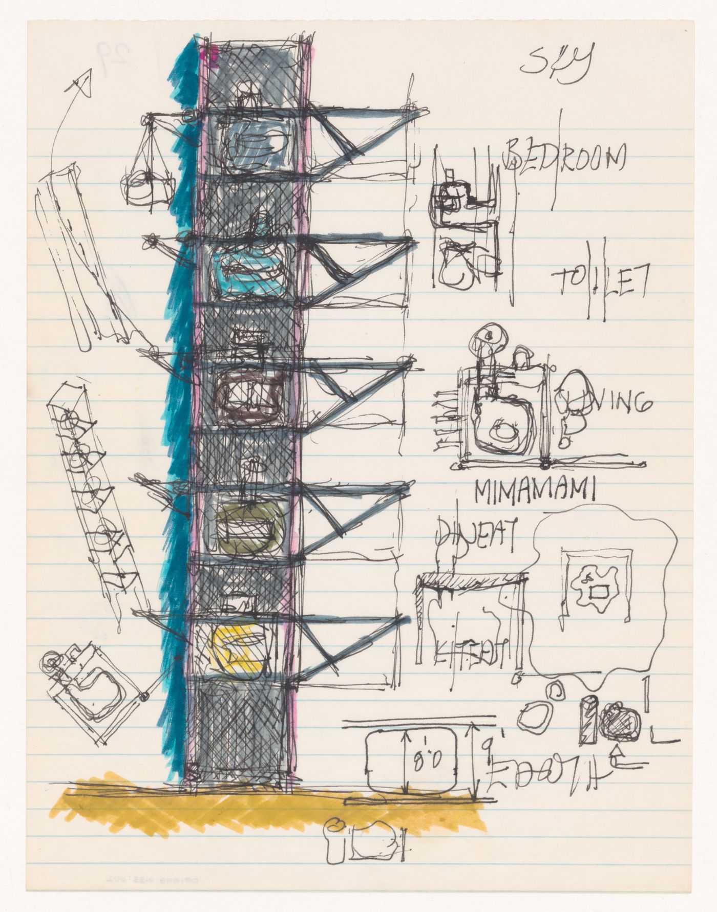 Sketches with annotations for Campagna House