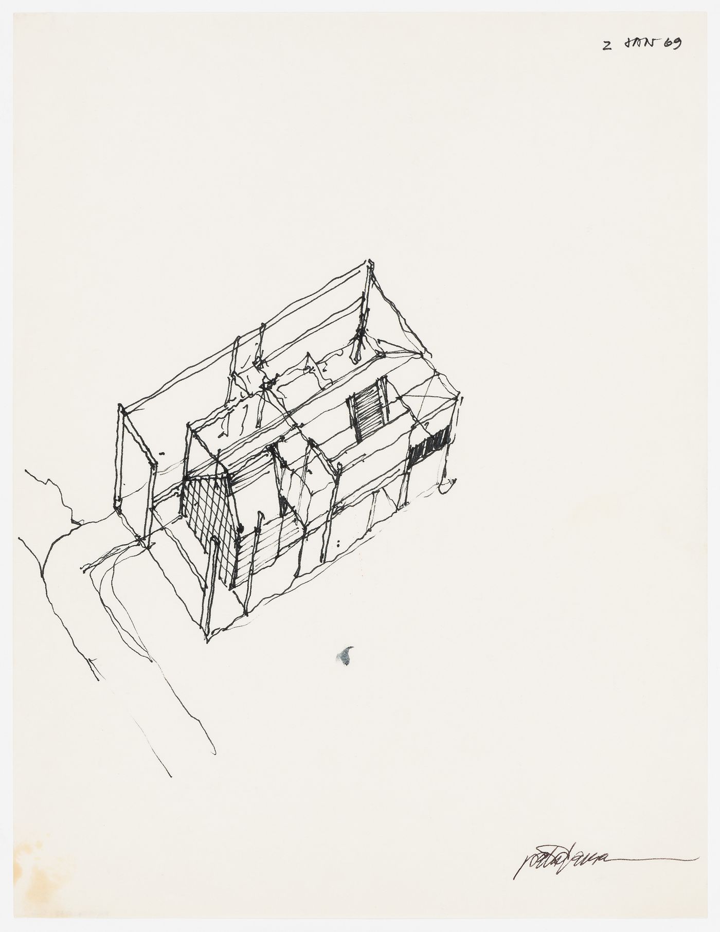 House II (Falk House), Hardwick, Vermont: perspective sketch