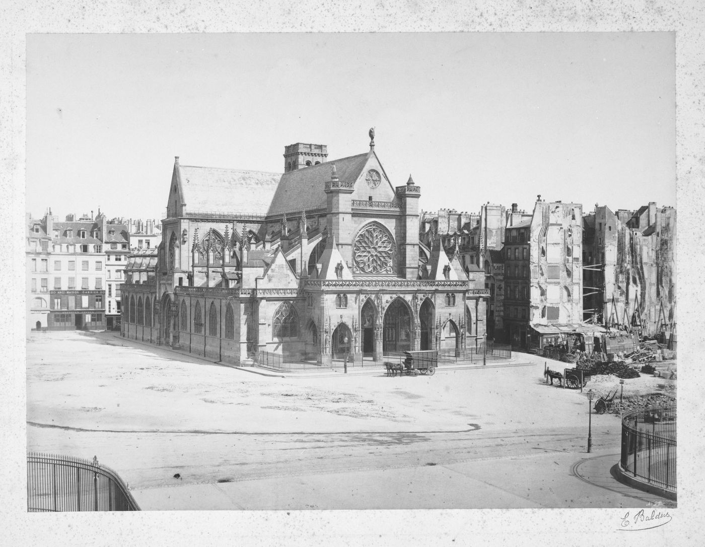 Exterior view from the northeast of St. Germain l'Auxerrois, Paris, France