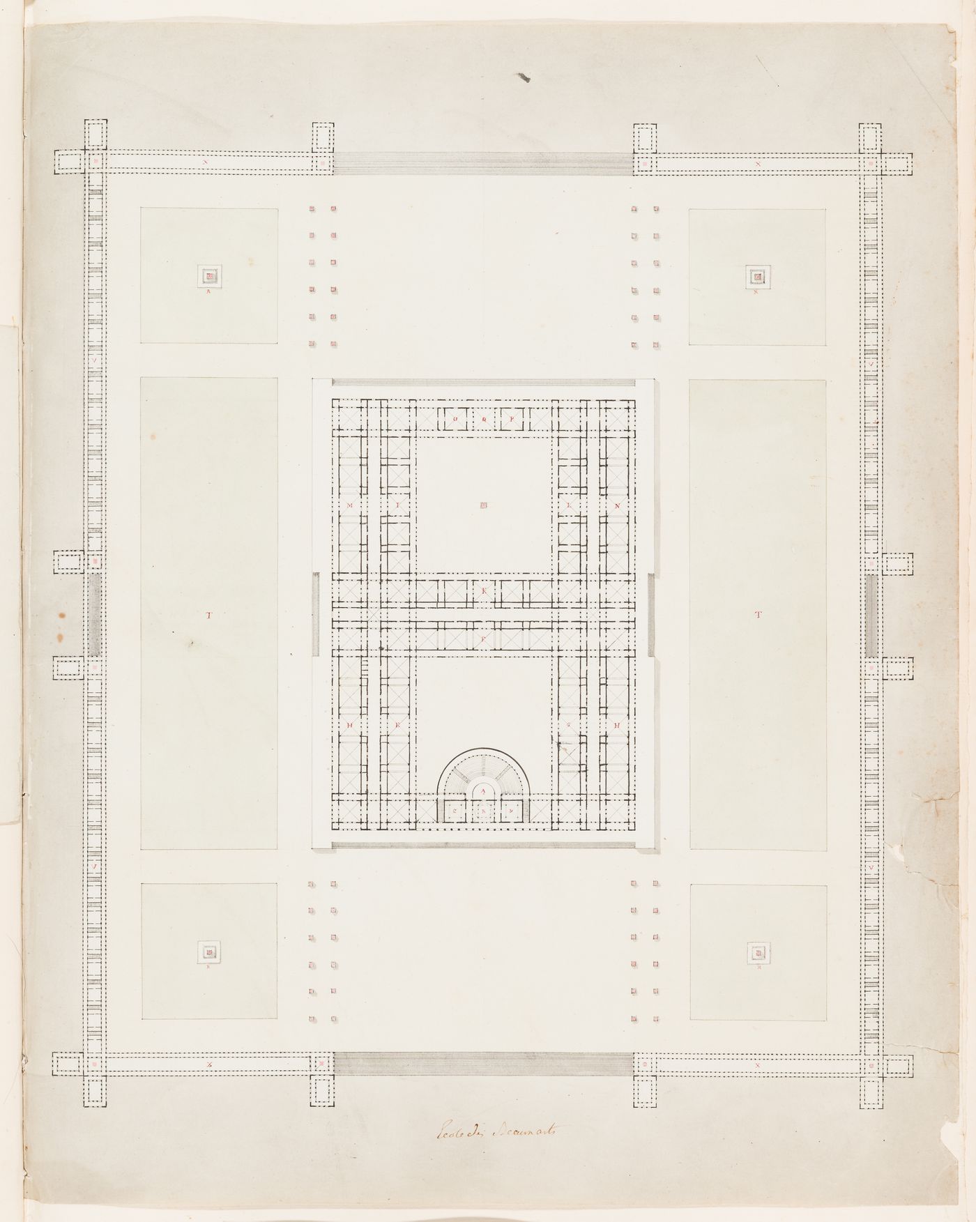 1800 Grand Prix Competition [?]: Site plan for an École nationale des beaux-arts