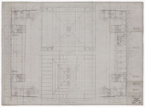 Mezzanine floor and roof plans for Maple Leaf Gardens, Toronto
