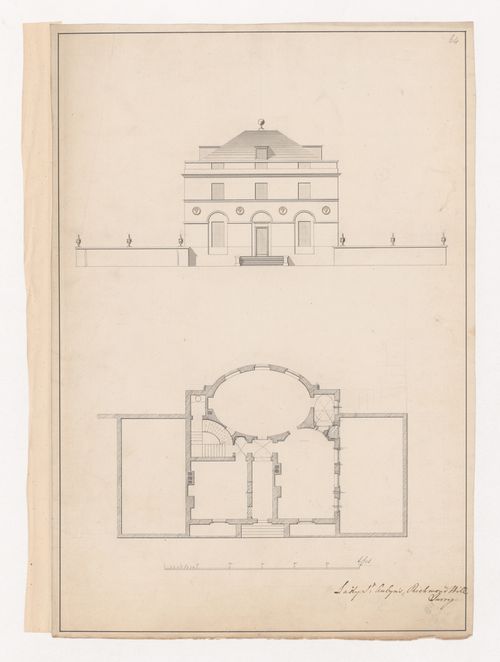 Front elevation and ground plan for The Wick, Richmond Hill