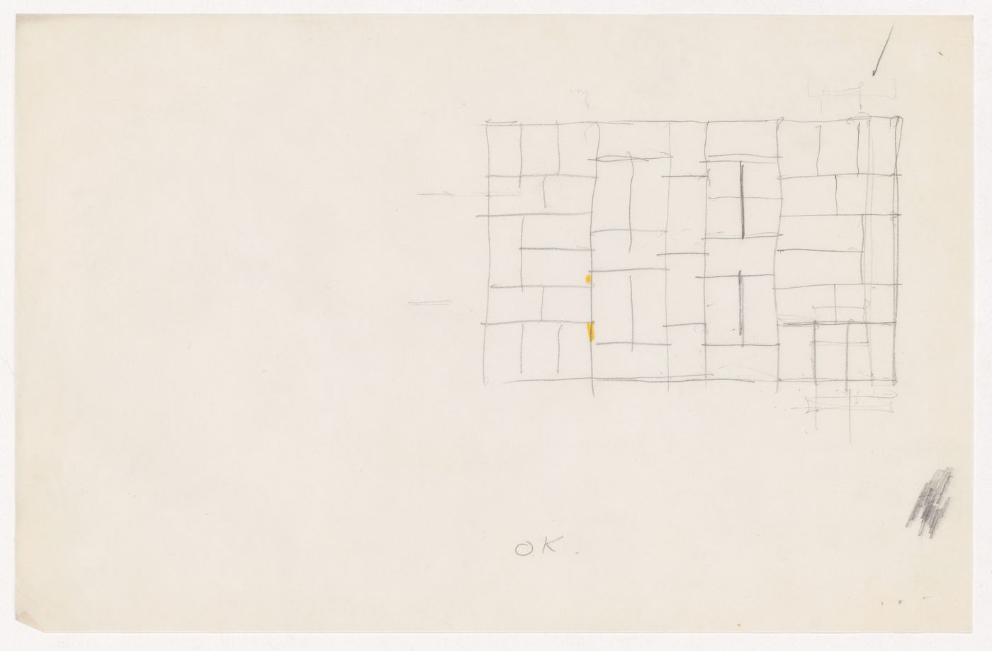 Sketch section for brick coursing for the Metallurgy Building, Illinois Institute of Technology, Chicago